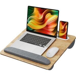 Flycity Laptop Lap Desk Fits Up To 15.6 Inches Laptops, With Pillow Cushion